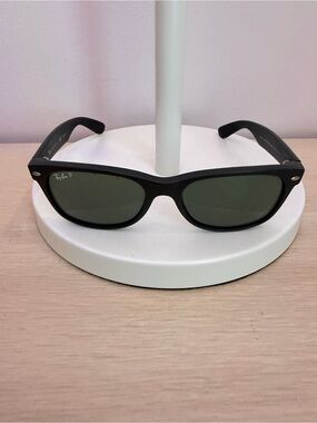 Ray-Ban Black Frame Sunglasses with Green Lenses